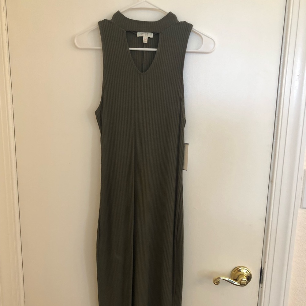 Olive green dress with collar